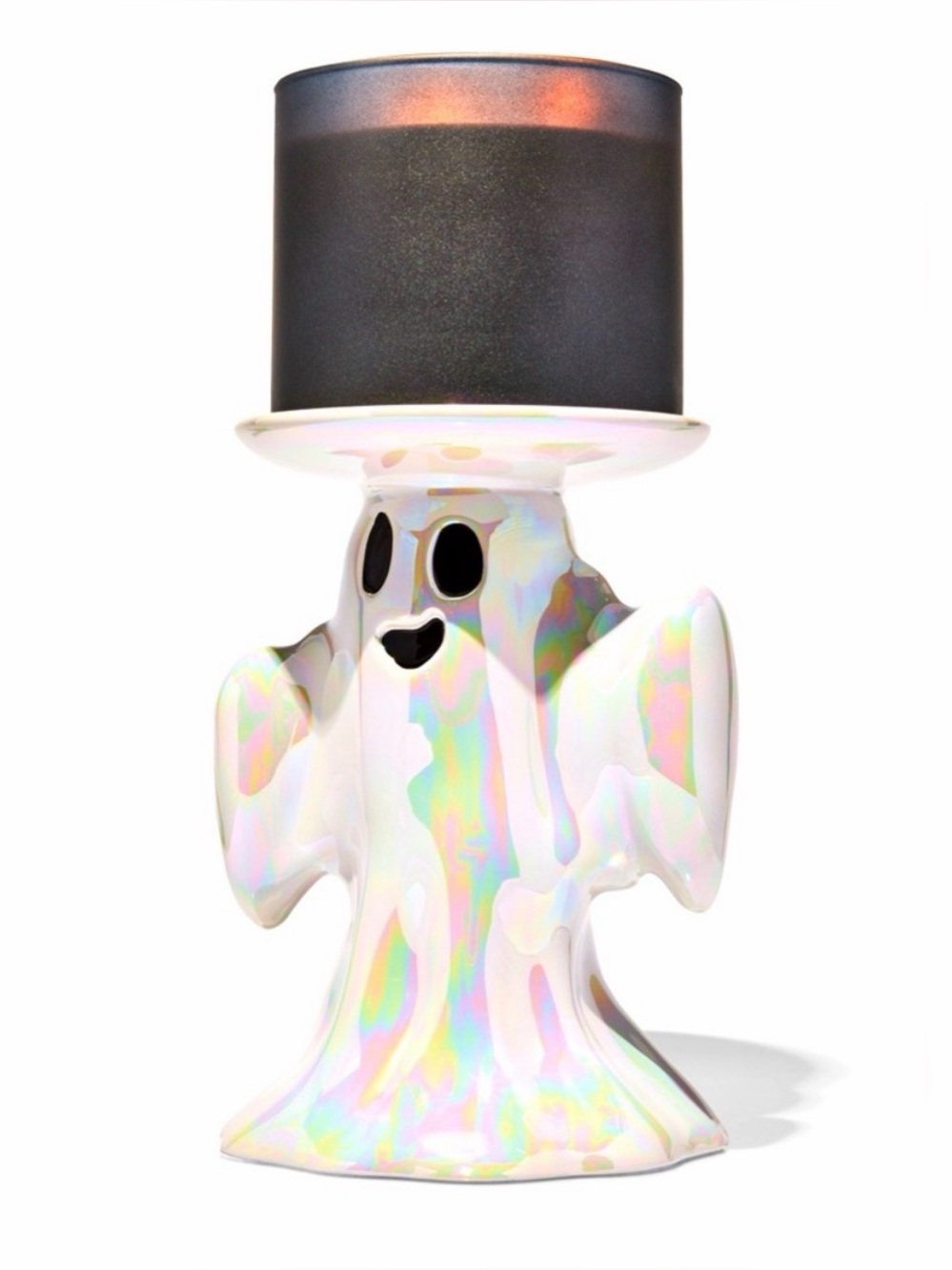 Bath and Body Works BBW Halloween Whimsy Ghost Pedestal 3-Wick Candle Holder